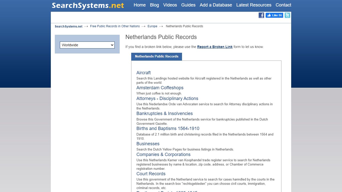 Netherlands Public Records
