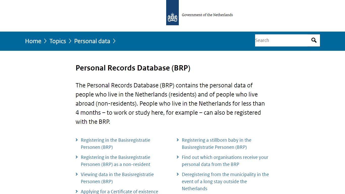 Personal Records Database (BRP) | Personal data ...